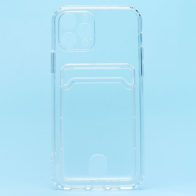 Чехол-накладка для Apple iPhone 12 Pro (прозрачный) - SC276 с картхолдером
