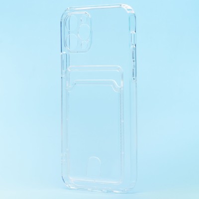 Чехол-накладка для Apple iPhone 12 Pro (прозрачный) - SC276 с картхолдером