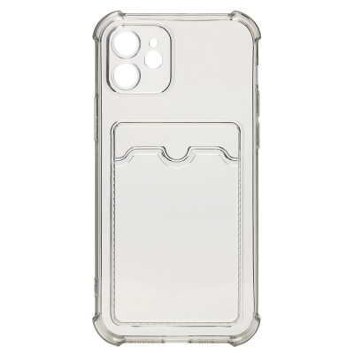 Чехол-накладка для Apple iPhone 12 (черный) - SC276 с картхолдером
