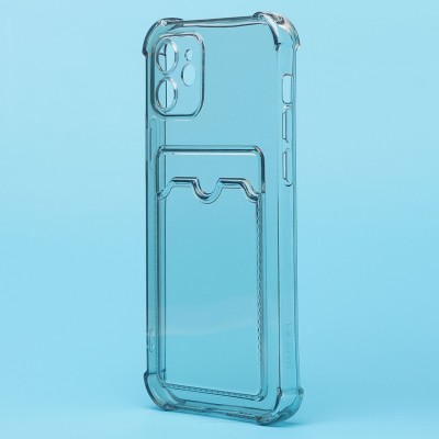 Чехол-накладка для Apple iPhone 12 (черный) - SC276 с картхолдером