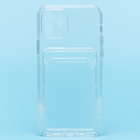 Чехол-накладка для Apple iPhone 12 (прозрачный) - SC276 с картхолдером