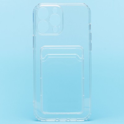 Чехол-накладка для Apple iPhone 13 Pro Max (прозрачный) - SC276 с картхолдером