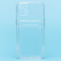 Чехол-накладка для Apple iPhone 13 (прозрачный) - SC276 с картхолдером
