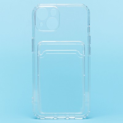 Чехол-накладка для Apple iPhone 13 (прозрачный) - SC276 с картхолдером