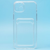 Чехол-накладка для Apple iPhone 14 Plus (прозрачный) - SC276 с картхолдером