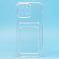 Чехол-накладка для Apple iPhone 14 Pro Max (прозрачный) - SC276 с картхолдером