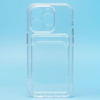 Чехол-накладка для Apple iPhone 14 Pro (прозрачный) - SC276 с картхолдером