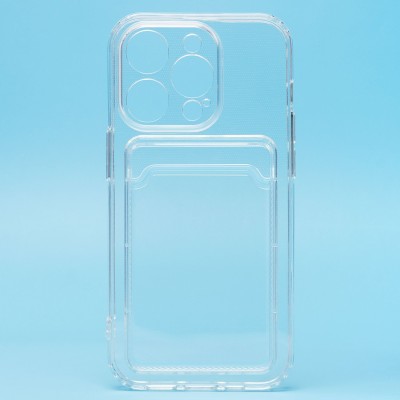 Чехол-накладка для Apple iPhone 14 Pro (прозрачный) - SC276 с картхолдером