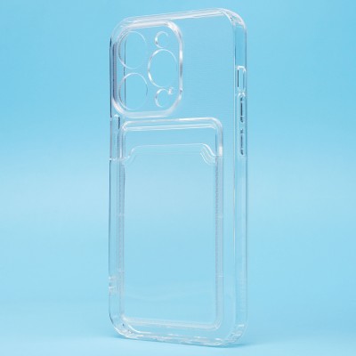 Чехол-накладка для Apple iPhone 14 Pro (прозрачный) - SC276 с картхолдером