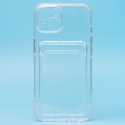 Чехол-накладка для Apple iPhone 14 (прозрачный) - SC276 с картхолдером