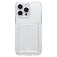 Чехол-накладка для Apple iPhone 15 Pro Max (прозрачный) - SC276 с картхолдером