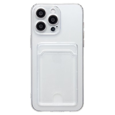 Чехол-накладка для Apple iPhone 15 Pro Max (прозрачный) - SC276 с картхолдером