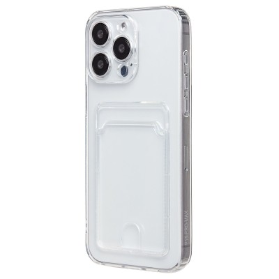Чехол-накладка для Apple iPhone 15 Pro Max (прозрачный) - SC276 с картхолдером