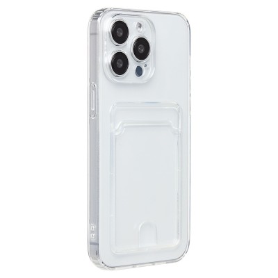 Чехол-накладка для Apple iPhone 15 Pro Max (прозрачный) - SC276 с картхолдером