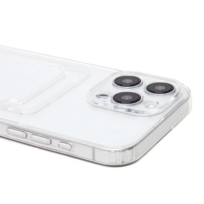 Чехол-накладка для Apple iPhone 15 Pro Max (прозрачный) - SC276 с картхолдером