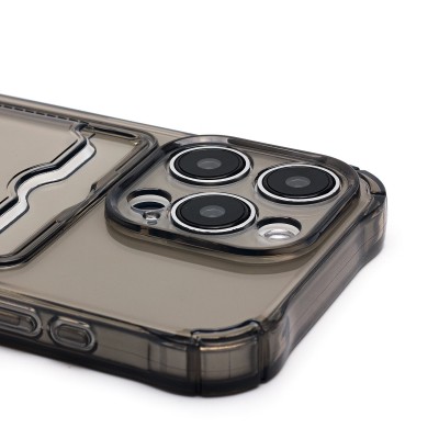 Чехол-накладка для Apple iPhone 15 Pro (черный) - SC276 с картхолдером
