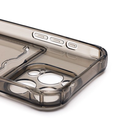 Чехол-накладка для Apple iPhone 15 Pro (черный) - SC276 с картхолдером