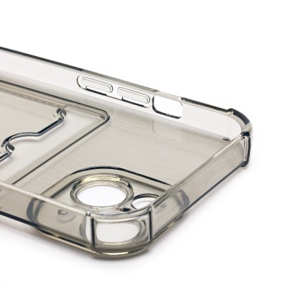 Чехол-накладка для Apple iPhone 15 (черный) - SC276 с картхолдером