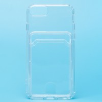 Чехол-накладка для Apple iPhone SE 2020 (прозрачный) - SC276 с картхолдером