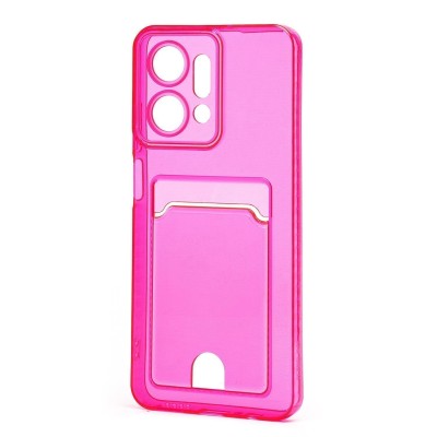 Чехол-накладка для Honor X7a Plus (розовый) - SC276 с картхолдером