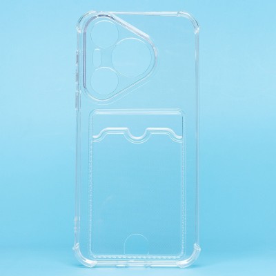 Чехол-накладка для Huawei Pura 70 Global (прозрачный) - SC276 с картхолдером