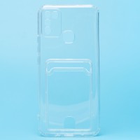 Чехол-накладка для Infinix Hot 10 Play (прозрачный) - SC276 с картхолдером