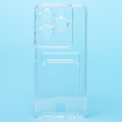 Чехол-накладка для Infinix Hot 40 Pro (прозрачный) - SC276 с картхолдером