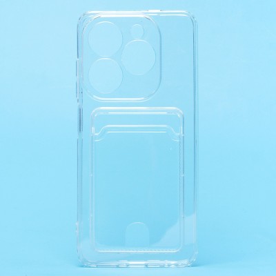 Чехол-накладка для Infinix Hot 40i (прозрачный) - SC276 с картхолдером