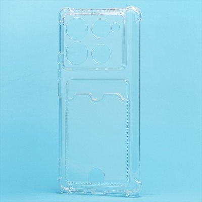 Чехол-накладка для Infinix Note 40 Pro 4G (прозрачный) - SC276 с картхолдером