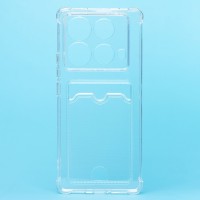 Чехол-накладка для Infinix Note 40 (прозрачный) - SC276 с картхолдером