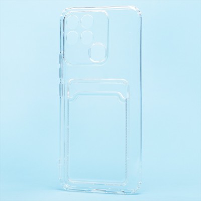 Чехол-накладка для Infinix Smart 6 Global (прозрачный) - SC276 с картхолдером