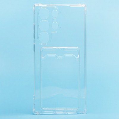 Чехол-накладка для Samsung Galaxy S23 Ultra (прозрачный) - SC276 с картхолдером