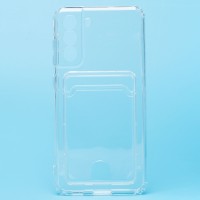 Чехол-накладка для Samsung G990 Galaxy S21FE (прозрачный) - SC276 с картхолдером Чехол-накладка для Samsung G990 Galaxy S21FE (прозрачный) - SC276 с картхолдером