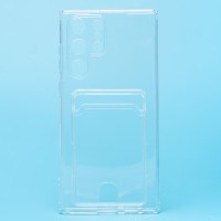 Чехол-накладка для Samsung S908 Galaxy S22 Ultra (прозрачный) - SC276 с картхолдером