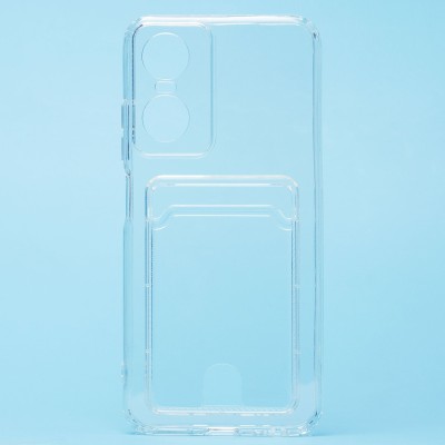 Чехол-накладка для Tecno Pop 6 Pro (прозрачный) - SC276 с картхолдером