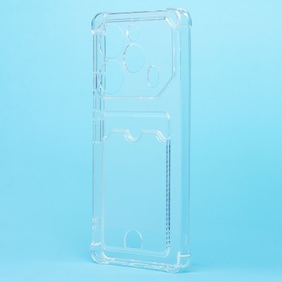 Чехол-накладка для Tecno Pova 6 4G (прозрачный) - SC276 с картхолдером Чехол-накладка для Tecno Pova 6 4G (прозрачный) - SC276 с картхолдером