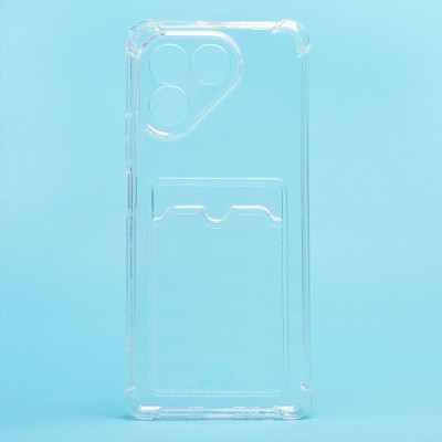 Чехол-накладка для Tecno Pova 7 4G (прозрачный) - SC276 с картхолдером