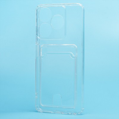 Чехол-накладка для Tecno Spark 10 4G (прозрачный) - SC276 с картхолдером