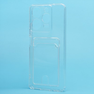 Чехол-накладка для Tecno Spark 10 Pro (прозрачный) - SC276 с картхолдером