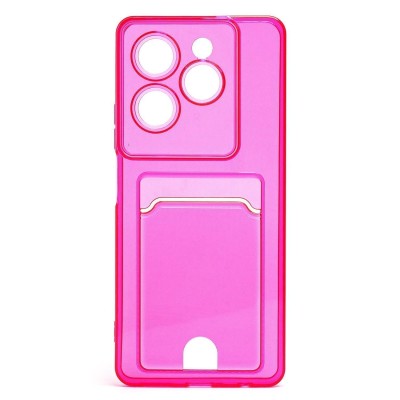 Чехол-накладка для Tecno Spark 20 Pro (розовый) - SC276 с картхолдером