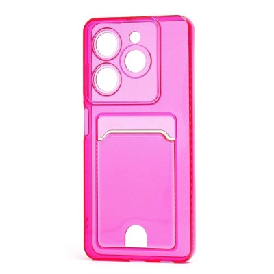 Чехол-накладка для Tecno Spark 20C (розовый) - SC276 с картхолдером