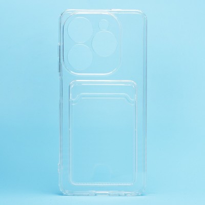 Чехол-накладка для Tecno Spark 20C (прозрачный) - SC276 с картхолдером