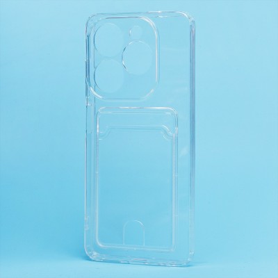 Чехол-накладка для Tecno Spark 20C (прозрачный) - SC276 с картхолдером