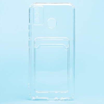 Чехол-накладка для Tecno Spark 6 Go (прозрачный) - SC276 с картхолдером