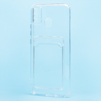 Чехол-накладка для Tecno Spark 6 Go (прозрачный) - SC276 с картхолдером