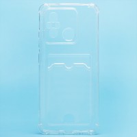 Чехол-накладка для Xiaomi Poco C55 (прозрачный) - SC276 с картхолдером