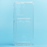 Чехол-накладка для Xiaomi Poco C65 (прозрачный) - SC276 с картхолдером