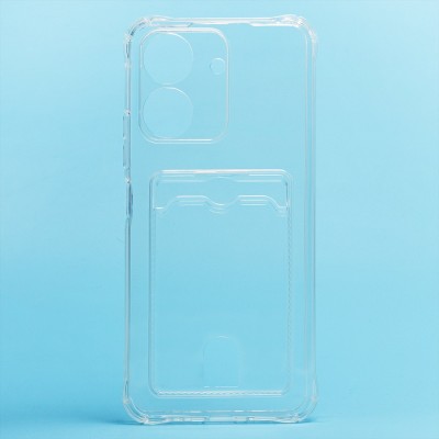 Чехол-накладка для Xiaomi Poco C65 (прозрачный) - SC276 с картхолдером