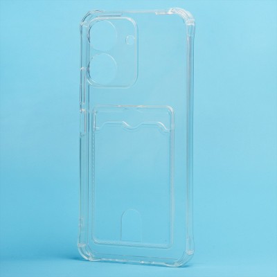 Чехол-накладка для Xiaomi Poco C65 (прозрачный) - SC276 с картхолдером