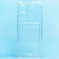Чехол-накладка для Xiaomi Redmi Note 13 5G Global (прозрачный) - SC276 с картхолдером